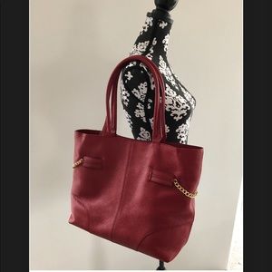 Talbot red genuine leather tote